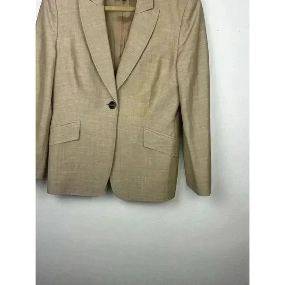 Escada Wool/Silk Camel Blazer Size 42. One Button Close. Work Wear, Luxury - Picture 5 of 7